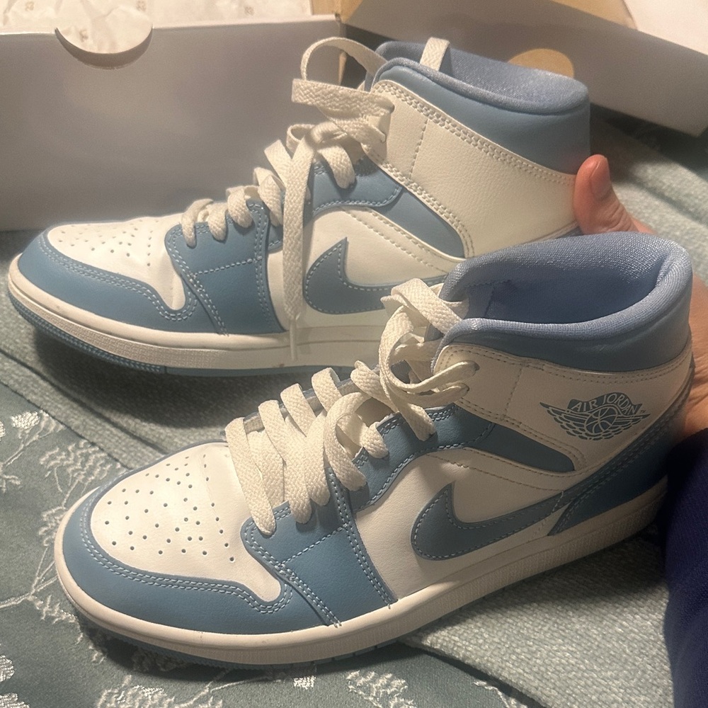 Jordan High-Top Sneakers in Blue and White
